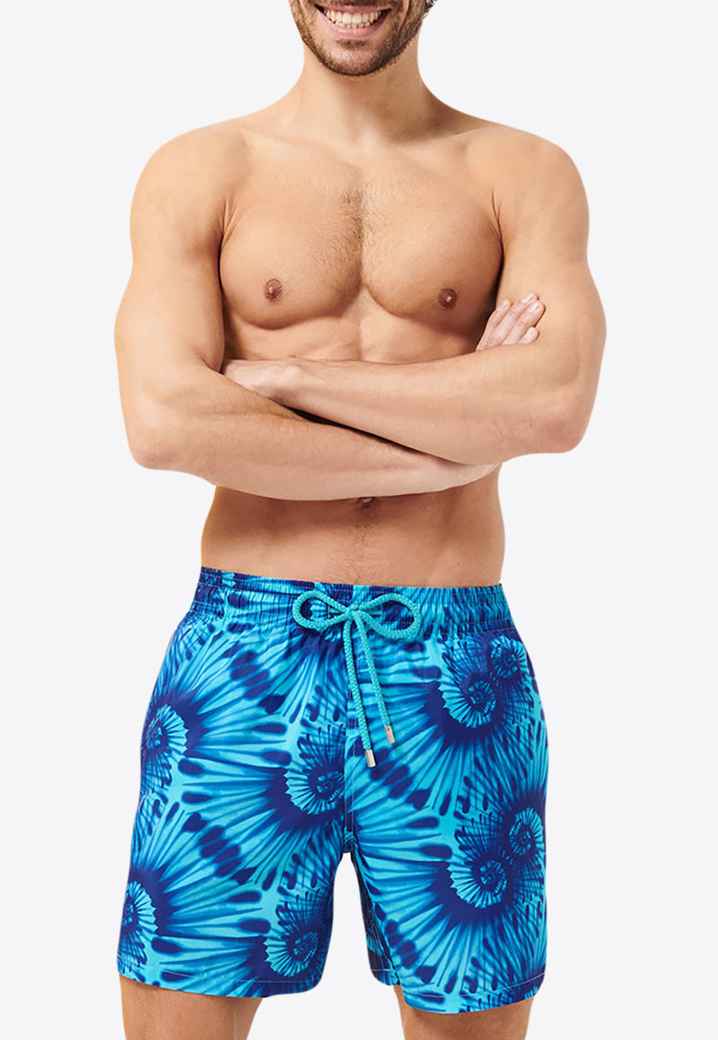 Vilebrequin Moohina Packable Nautilius Tie 
Dye Swim Shorts MAHH2J29-301 Blue