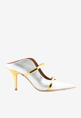 Malone Souliers Maureen 70 Mules in Metallic Nappa Leather Silver MAUREEN70-79SILVER