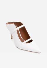 Malone Souliers Maureen 70 Mules in Croc-Embossed Leather White MAUREEN 70-314 WHITE/WHITE