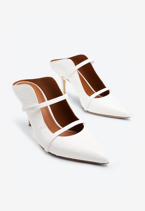 Malone Souliers Maureen 70 Leather Mules MAUREEN 70-342 WHITE/WHITE