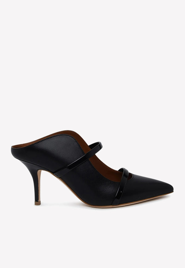 Malone Souliers Maureen 70 Pointed Mules in Nappa Leather Black MAUREEN 70-83 BLACK/BLACK