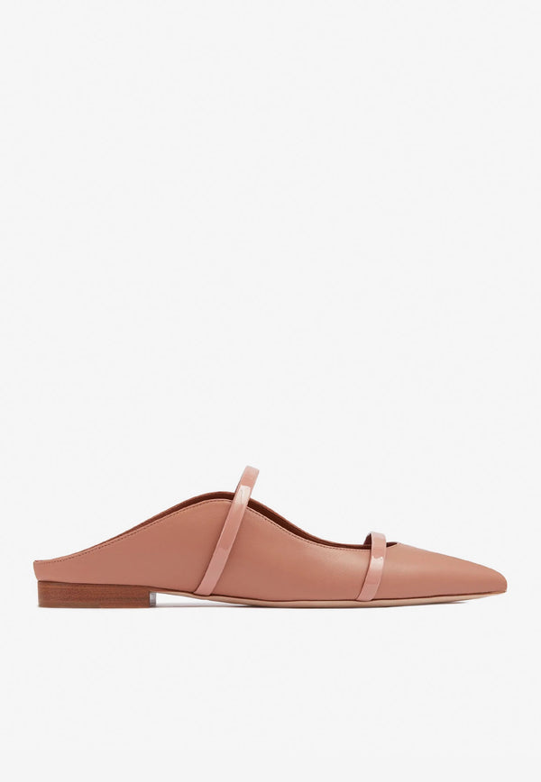 Malone Souliers Maureen Pointed Flat Mules in Nappa Leather Nude MAUREEN FLAT 97 NUDE/BLUSH