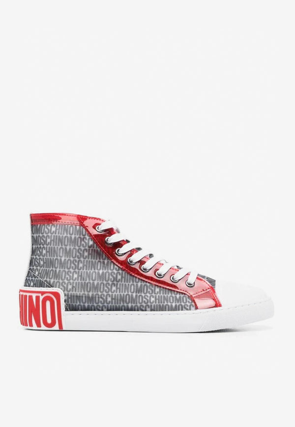 Moschino Lost 
Found Mesh High-Top Sneakers MB15452G0GGW010D RETELOST FOUND/ROS Multicolor