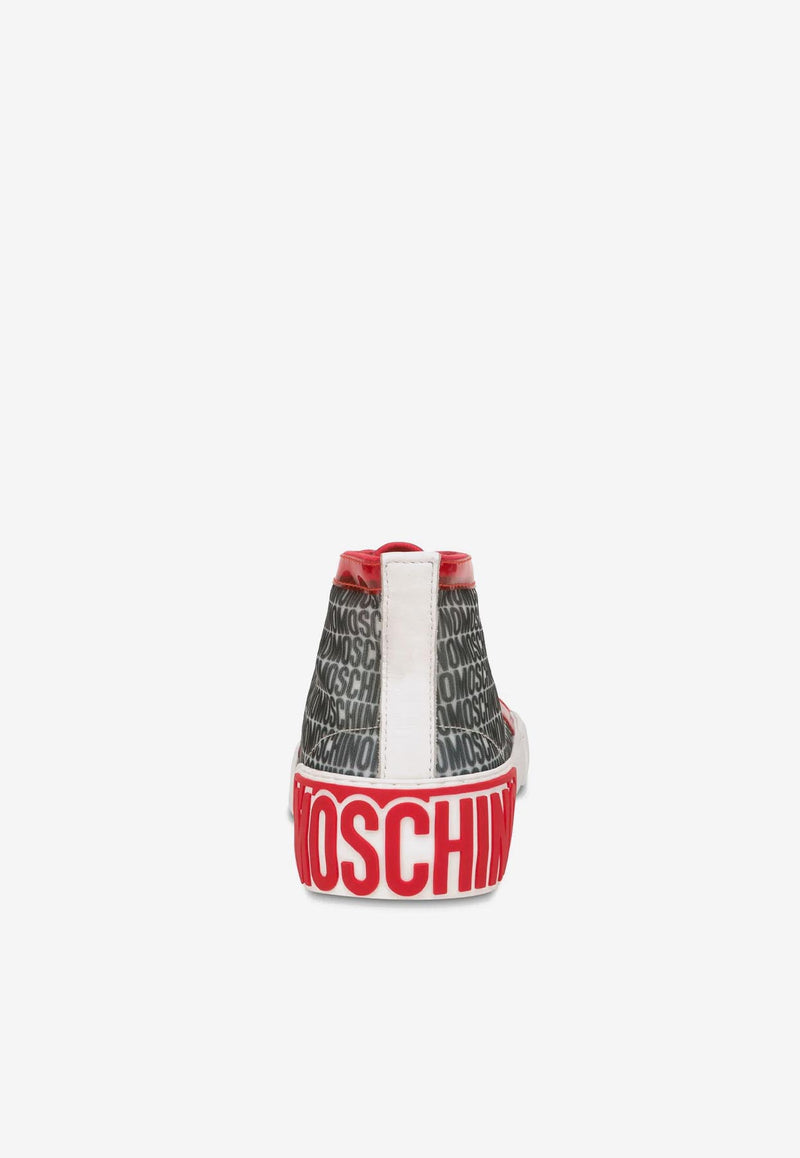 Moschino Lost 
Found Mesh High-Top Sneakers MB15452G0GGW010D RETELOST FOUND/ROS Multicolor