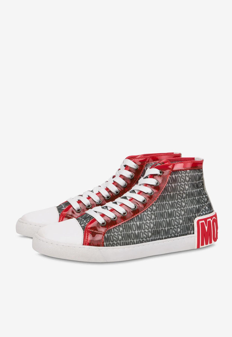 Moschino Lost 
Found Mesh High-Top Sneakers MB15452G0GGW010D RETELOST FOUND/ROS Multicolor