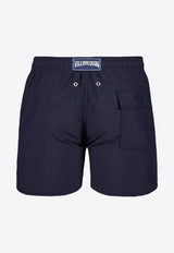 Vilebrequin Moon Logo Patch Swim Shorts MONC1A00-390 Navy