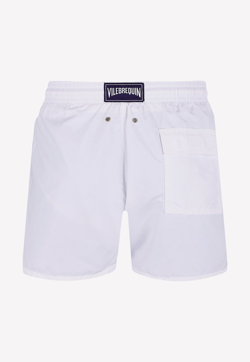 Vilebrequin Logo Patch Solid Swim Short White MOOC1A00-10