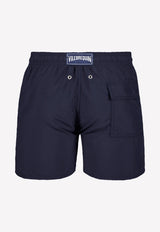 Vilebrequin Logo Patch Solid Swim Short Navy MOOC1A00-390