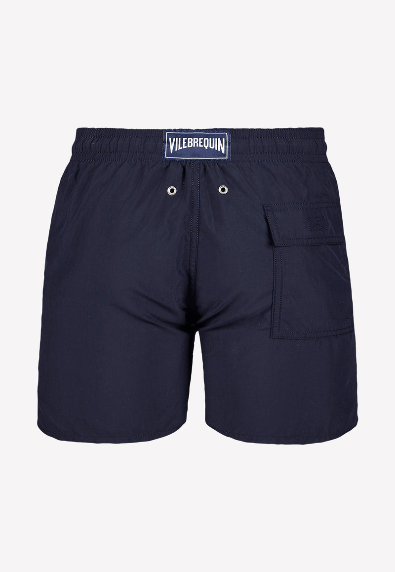 Vilebrequin Logo Patch Solid Swim Short Navy MOOC1A00-390