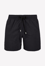 Vilebrequin Logo Patch Solid Swim Short Black MOOC1A00-990