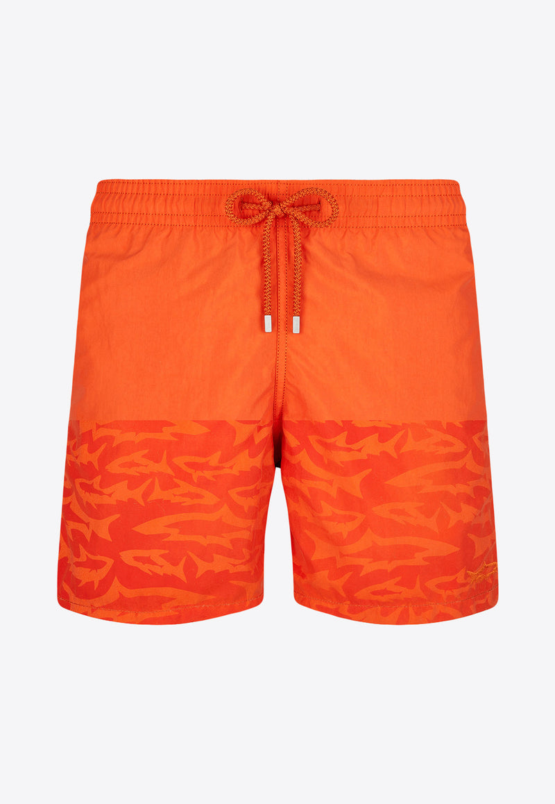 Vilebrequin Moorea Water-Reactive Requins 3D Swim Shorts MOOC3D07-173 Orange