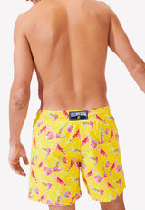 Vilebrequin Moorea 1983 Crevettes et Poissons Nylon Swim Shorts Yellow MOOU1B83-105