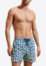 Vilebrequin Moorea Turtles Leopard Swim Shorts MOOU3B05-373 Blue