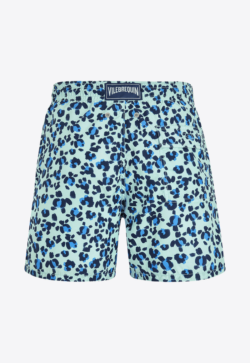 Vilebrequin Moorea Turtles Leopard Swim Shorts MOOU3B05-373 Blue