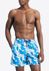 Vilebrequin Moorea Shark All Around Swim Shorts MOOU3B29-373 Blue