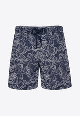 Vilebrequin Moorea Poulpes Bi-Color Swim Shorts MOOU3B31-390 Navy