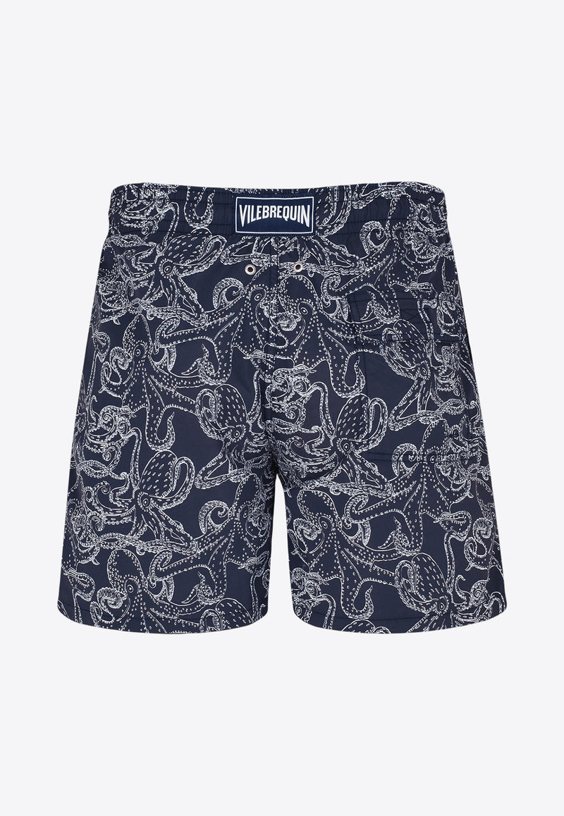 Vilebrequin Moorea Poulpes Bi-Color Swim Shorts MOOU3B31-390 Navy