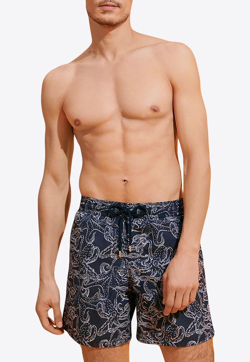 Vilebrequin Moorea Poulpes Bi-Color Swim Shorts MOOU3B31-390 Navy