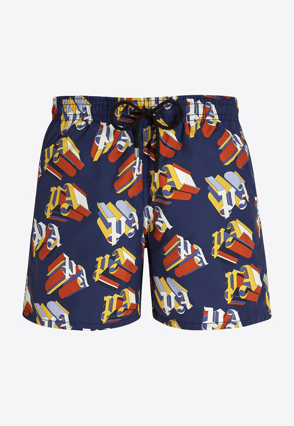 Vilebrequin X Palm Angels Moorea 3D Monogram Swim Shorts MOOZ2B63-320 Multicolor