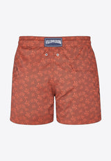 Vilebrequin Moorise Jacquard Turtles Swim Shorts MSOU3E39-221 Red