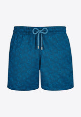 Vilebrequin Moorise Jacquard Turtles Swim Shorts MSOU3E39-366 Blue