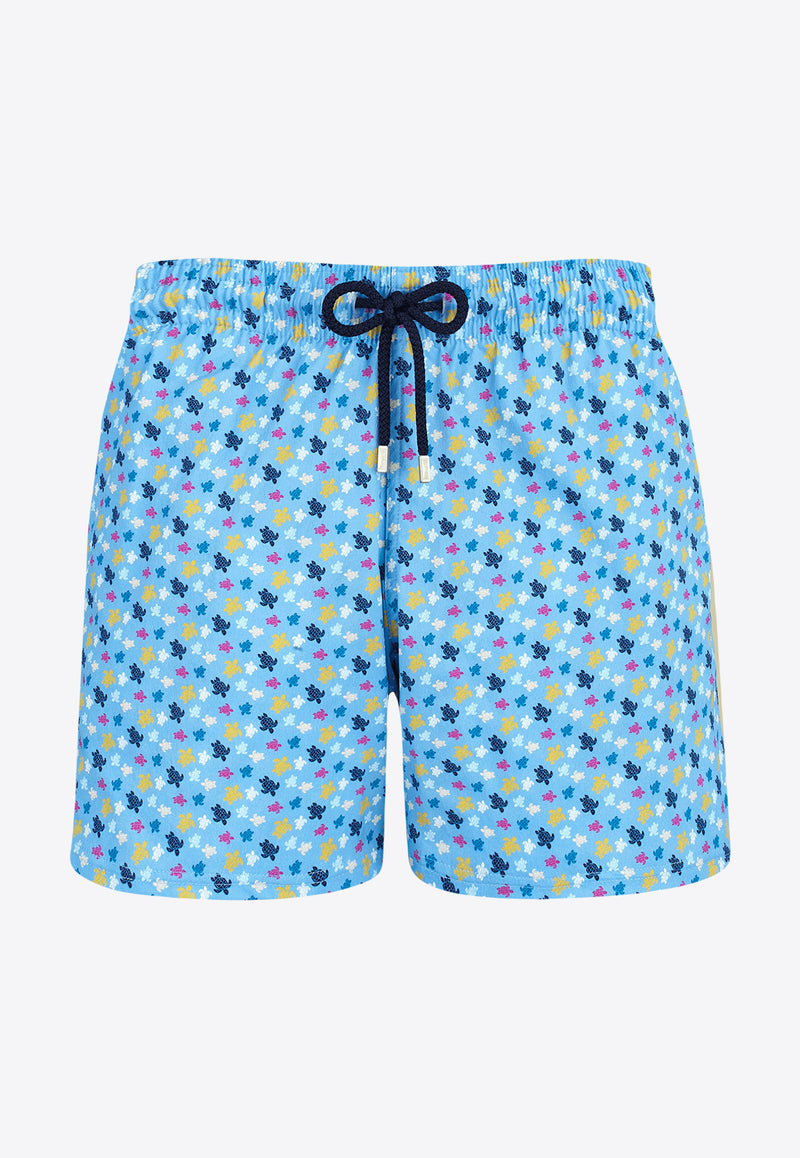 Vilebrequin Moorise Micro Ronde Des Tortues Swim Shorts MSOU3F39-368 Blue