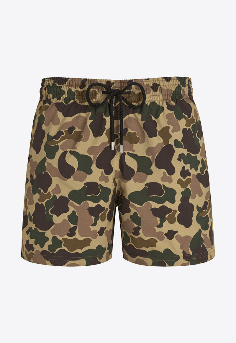 Vilebrequin X Palm Angels Moorise Camo Swim Shorts MSOZ2F60-495 Khaki