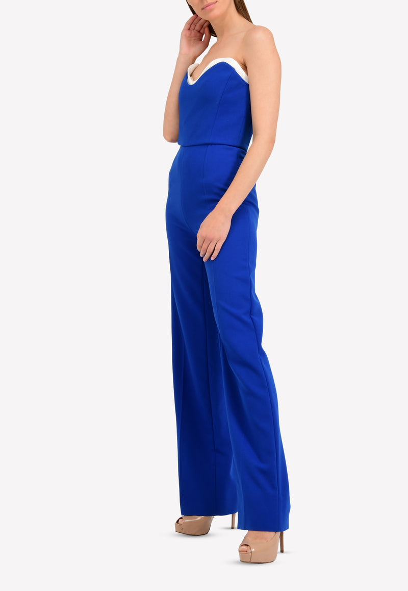 Mugler Blue Idol Strapless Jumpsuit 17S COMBC59431B