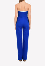 Mugler Blue Idol Strapless Jumpsuit 17S COMBC59431B