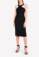 Mugler Monochrome Space Cold-Shoulder Sheath Dress 17S ROBERS857B431B