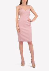 Mesh Panel Knee-Length Sheath Dress