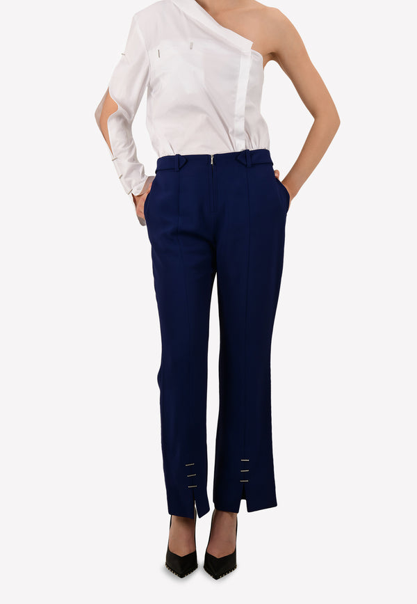 Tailored Flared Pants with Silver-Tone Hardware