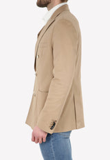 Tonello Double-Breasted Cotton Blazer Beige 06GW050-3216U-100