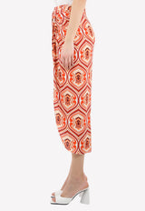 Etro Geometric Print Sarong Skirt Orange 19258-1936-750