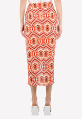 Etro Geometric Print Sarong Skirt Orange 19258-1936-750