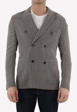 Tonello Double-Breasted Glen Plaid Wool Blazer Grey 06GV050-3232Q-800