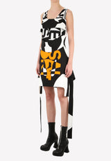 Burberry Printed Mini Dress with Oversized Fringe 8054411--A1953 Monochrome