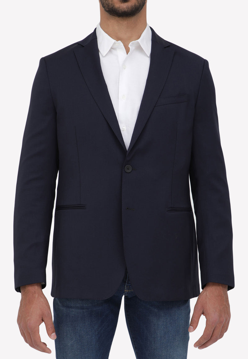 Tonello Single-Breasted Wool Blazer Navy 06G459Y-3215W-600