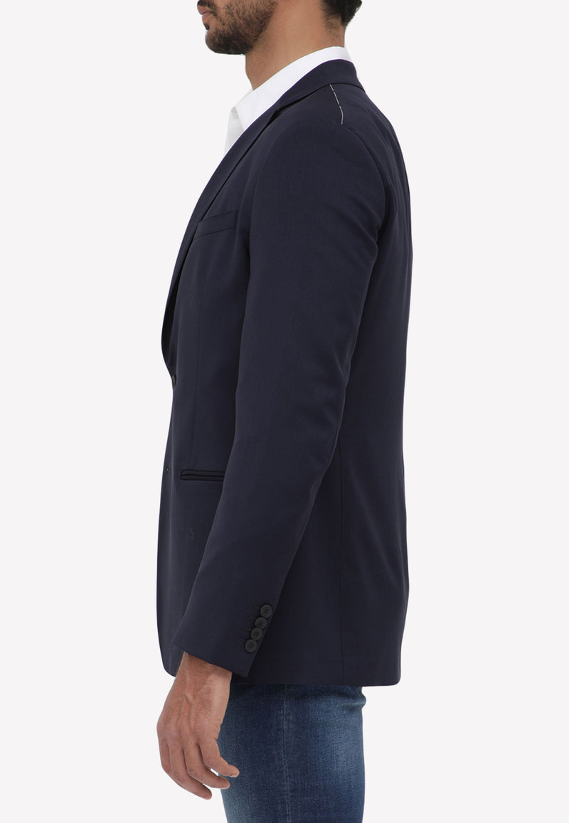 Tonello Single-Breasted Wool Blazer Navy 06G459Y-3215W-600