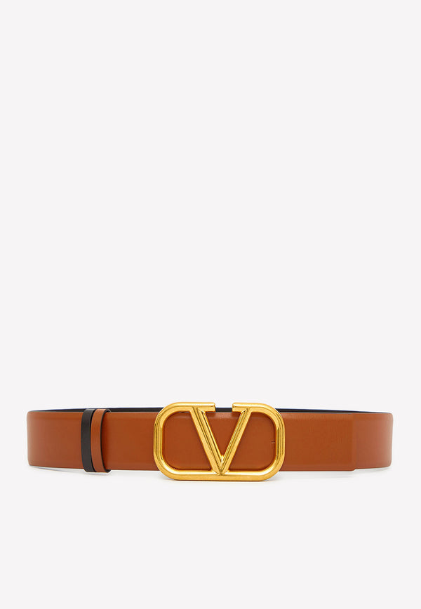 Valentino VLogo Reversible Leather Belt Brown 1W2T0S11ZFR 11J