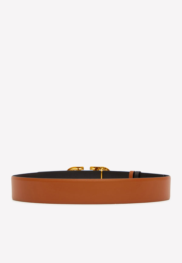 Valentino VLogo Reversible Leather Belt Brown 1W2T0S11ZFR 11J