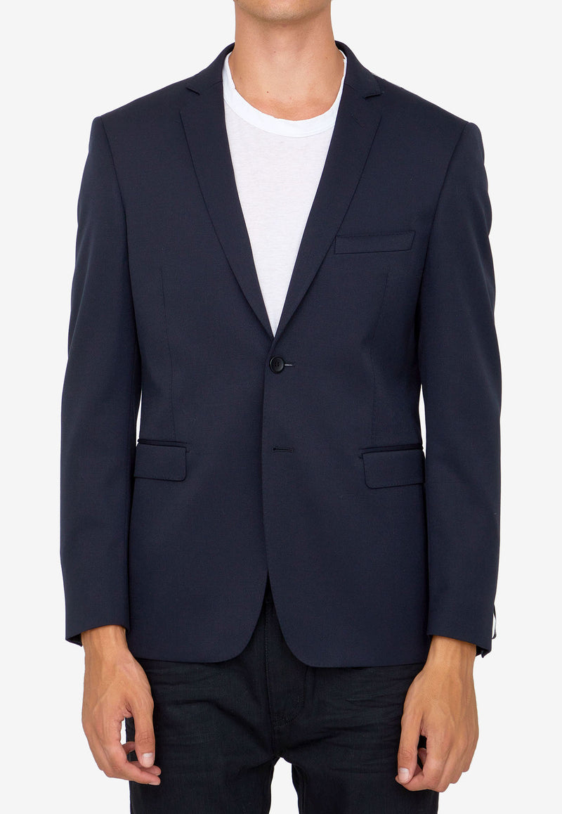 L1G240Y-6880U-600 Blue Wool Single-Breasted Blazer