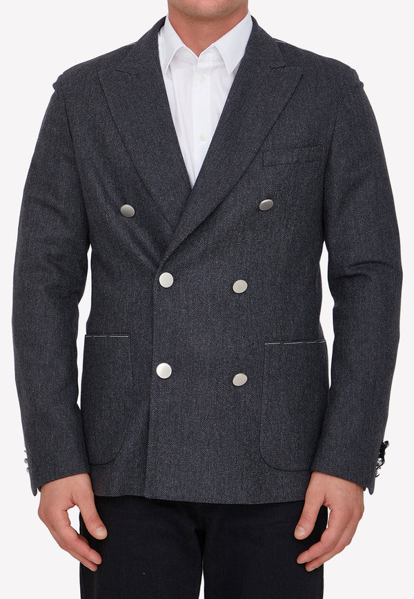 Peak-Lapeled Double-Breasted Blazer]-Tonello-L6GV050-5494R-990