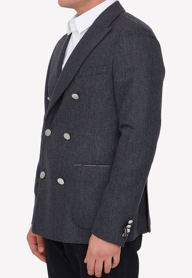 Peak-Lapeled Double-Breasted Blazer]-Tonello-L6GV050-5494R-990