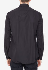 POPBC-CU-IF-26 Black Button-Up Long-Sleeved Shirt