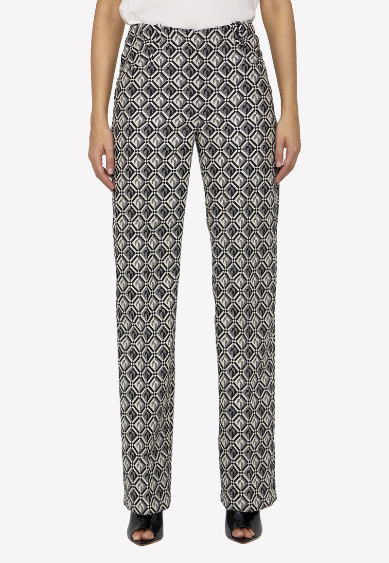 Marine Serre Moon Diamant Print Pants P139FW22W--00 Monochrome