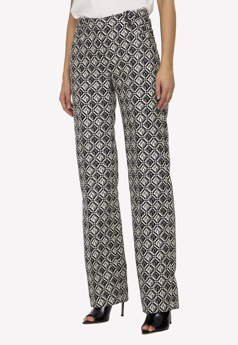 Marine Serre Moon Diamant Print Pants P139FW22W--00 Monochrome