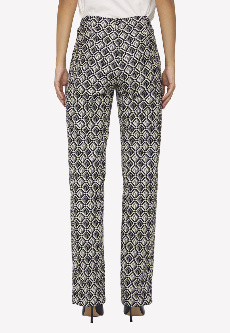 Marine Serre Moon Diamant Print Pants P139FW22W--00 Monochrome