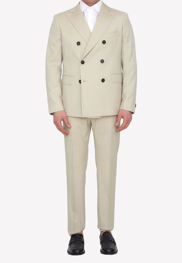 Tonello Two-Piece Suit in Wool Beige 01AI3R0X-3286R-100