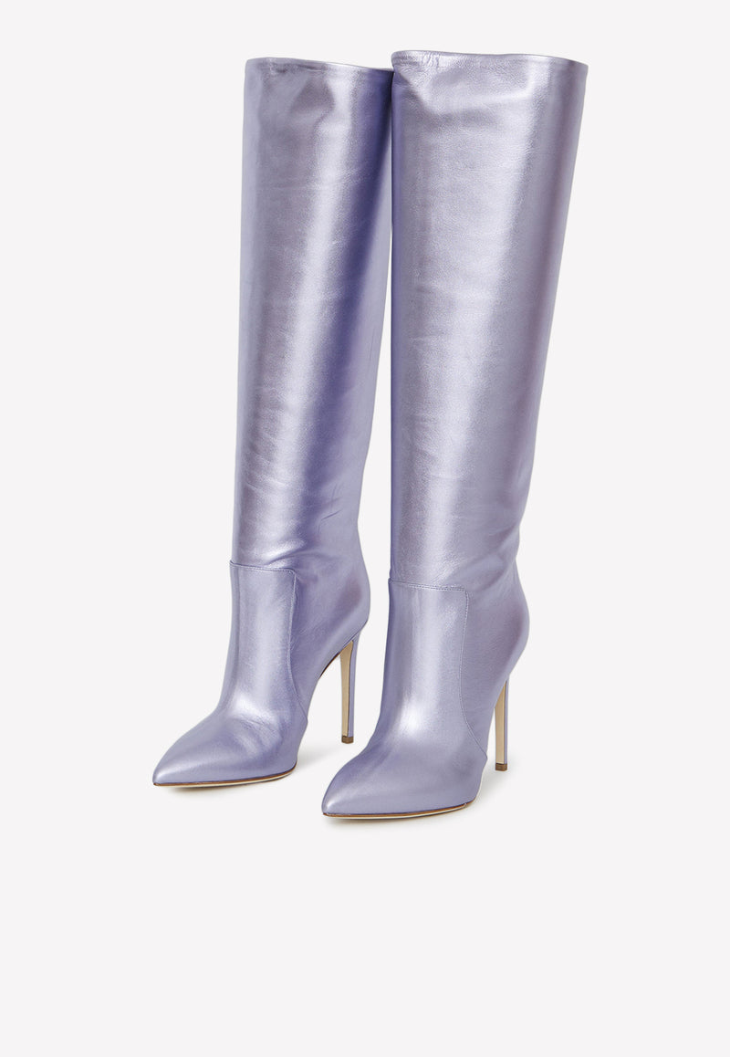 Paris Texas Lilac 150 Knee-High Leather Boots 42590788190389 PX501-XLTM3-VIOLET